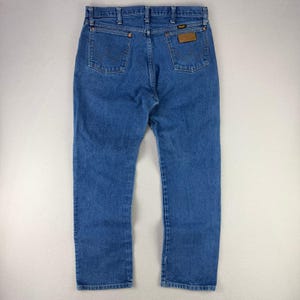 Wrangler Jeans 13MWZ Cowboy Cut Mens 36x32 Blue Denim Western Rodeo Retro Work immagine 4
