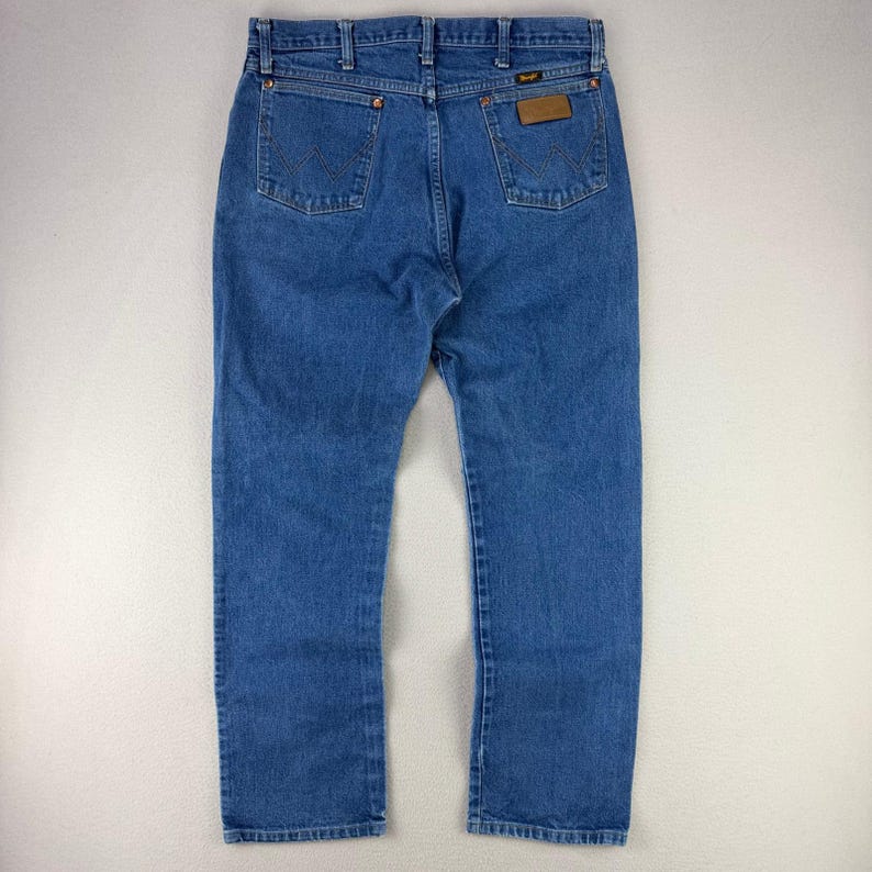 Wrangler Jeans 13MWZ Cowboy Cut Mens 36x32 Blue Denim Western Rodeo Retro Work immagine 4