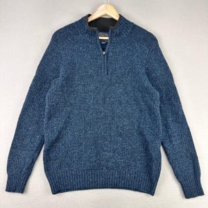 Pendleton Sweater Mens S Blue Quarter Zip Washable Shetland Wool Long Sleeve image 1