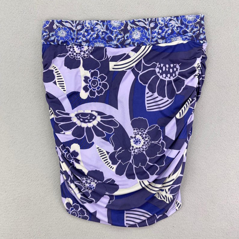 Free People Bodycon Mini Skirt Womens M Purple Abstract Colorful Floral Y2K immagine 2