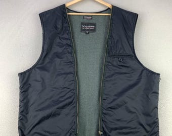 Wilsons Thinsulate Insulation Vest Mens XL Black Smokers Jacket Biker Zip-In