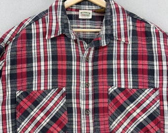 Vintage Five Brother Flannel Shirt Mens XL Tall Plaid Long Sleeve Thick Workwear