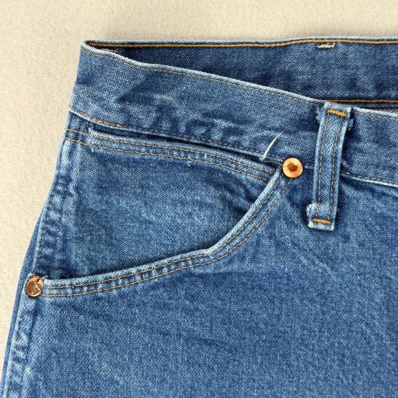 Wrangler Jeans 13MWZ Cowboy Cut Mens 36x32 Blue Denim Western Rodeo Retro Work immagine 7