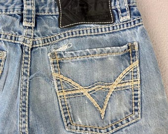 Rock & Roll Cowboy Jeans Tuf Cooper Mens 30x34 Thrashed Boot Competition Rodeo