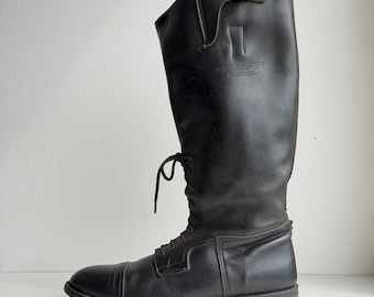 Harley-Davidson Police Patrol Boots Mens 12 Vintage Ball Lace Leather Tall USA