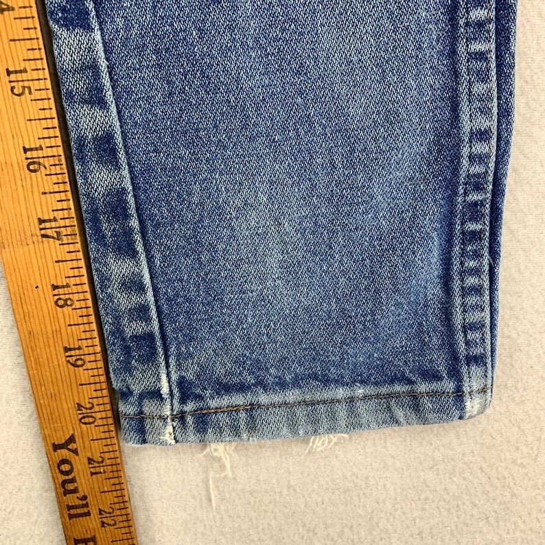 VTG Wrangler Jeans Kids 7 Slim Distressed Cowboy Cut 13MWZ Bootcut Whiskering Bild 9