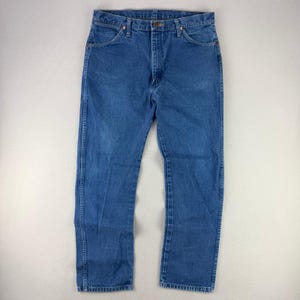Wrangler Jeans 13MWZ Cowboy Cut Mens 36x32 Blue Denim Western Rodeo Retro Work immagine 2