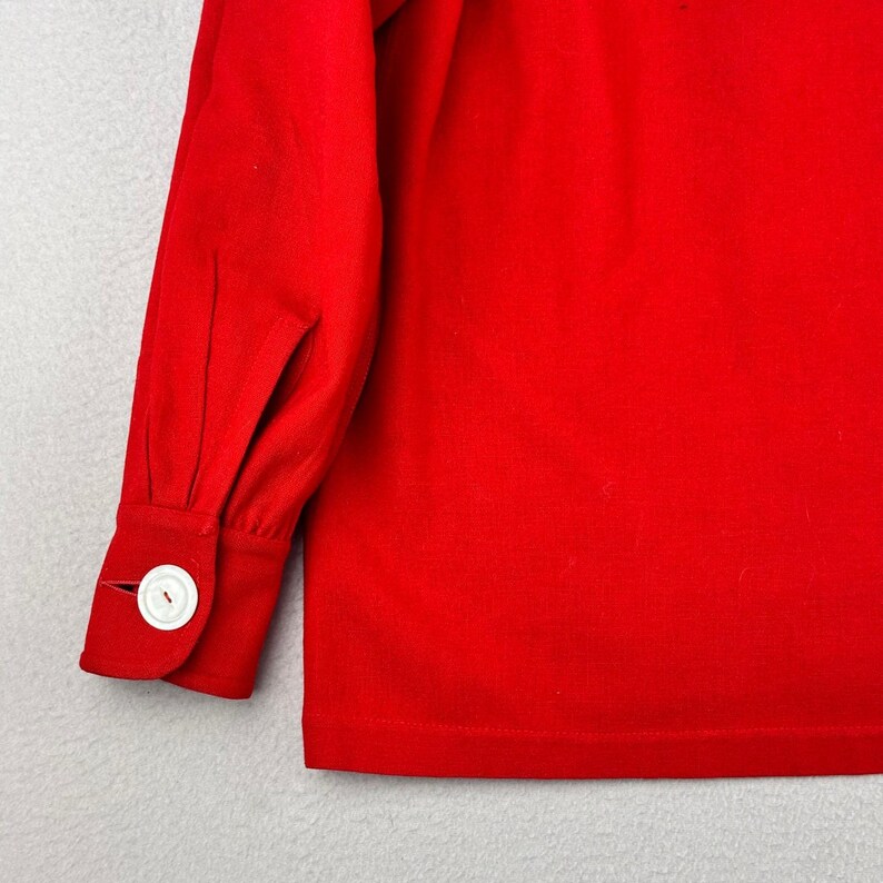 Vintage 60s Pendleton Jacket Womens L Red 100% Wool Pockets Button Front zdjęcie 8