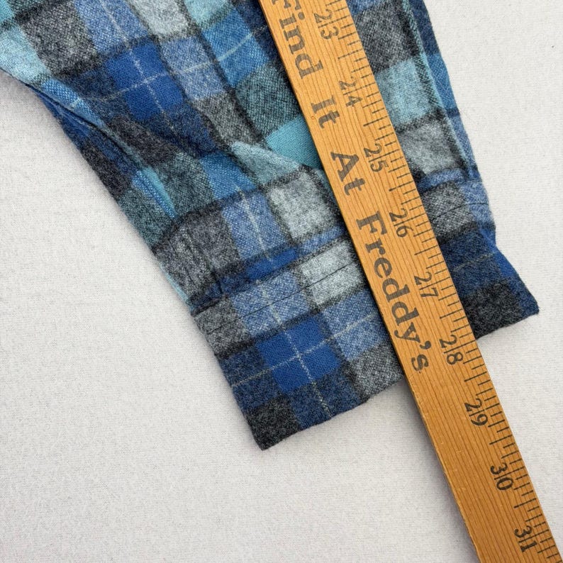 Pendleton Board Shirt Mens 3XLT Blue Plaid Wool Loop Collar Retro Flannel Surf image 9