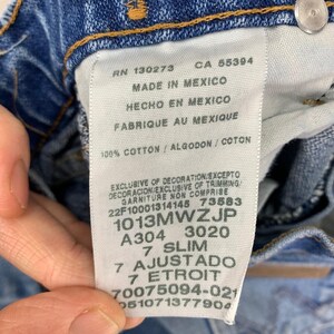 VTG Wrangler Jeans Kids 7 Slim Distressed Cowboy Cut 13MWZ Bootcut Whiskering Bild 7