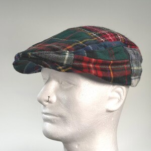 Y2K Black Red plaid tweed baker boy newsboy cap hat beret London European Paris The Buffalo Insulated Baker Boy Boston Scally Cap - Red and  main image 3