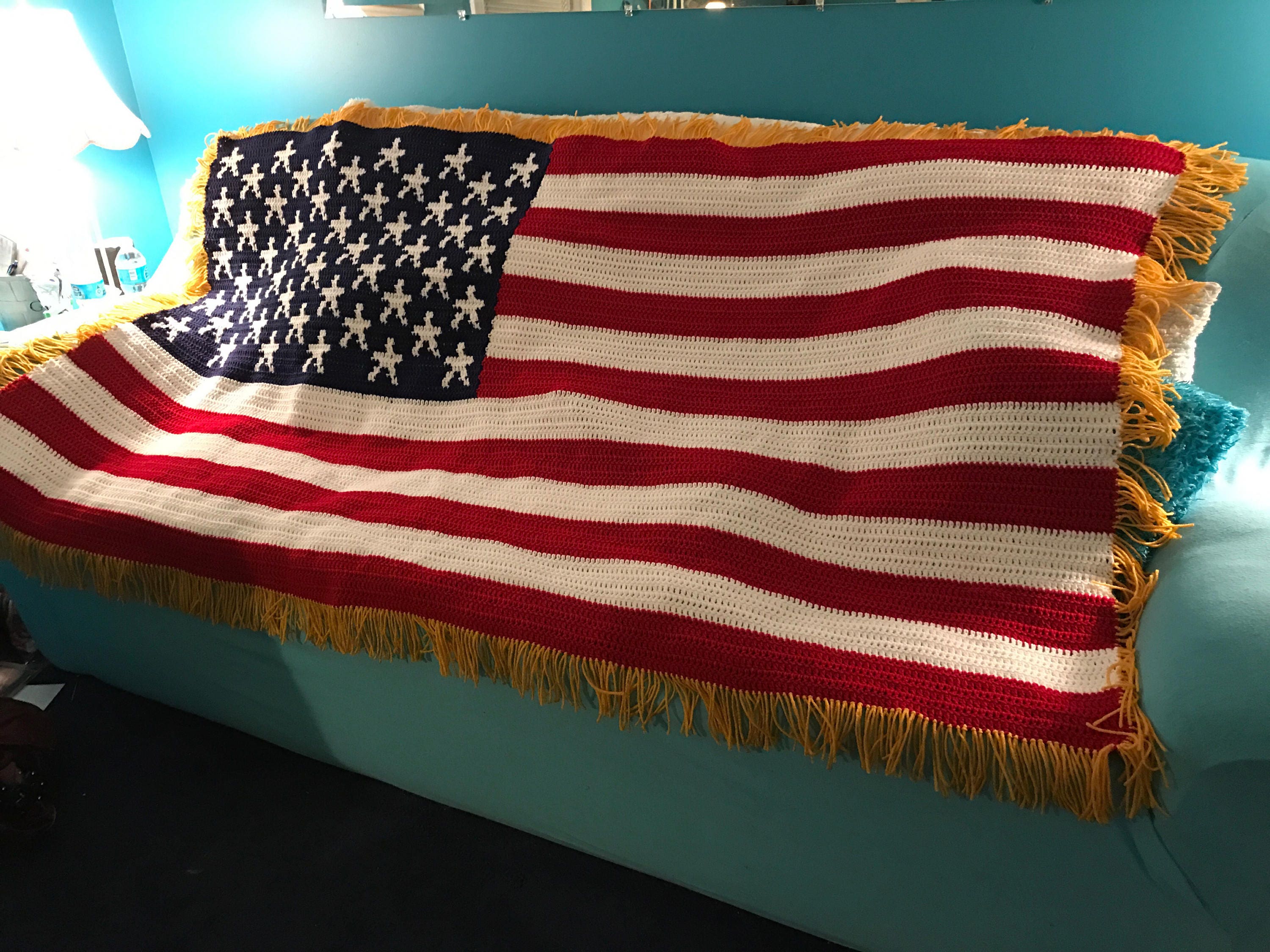 This American Flag afghan will be brand new and freshly made after it sells...