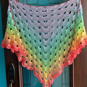 Lacy Shawl Wrap Scarf Cotton Crocheted Handmade - Ready to Ship