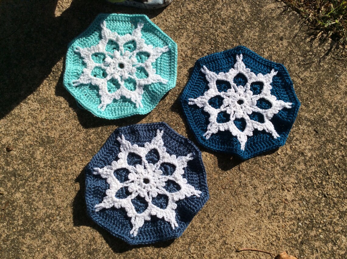 Elsa Frozen Inspired Snowflake Afghan Crocheted Blanket Made Etsy