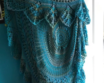 Fall Festival Clothing Crocheted Circular Sweater Vest - Boho Hippie Chic - Made fresh after sale