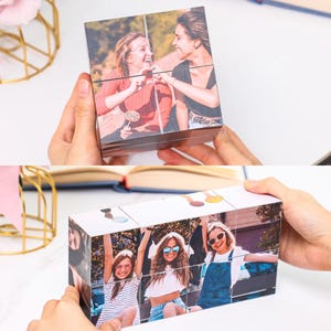 Personalized Photo Cube, Custom Wooden Infinity Cube Gift, Anniversary Gift, Birthday Gift for Him Her, Wedding Gift, Best Friend Gift