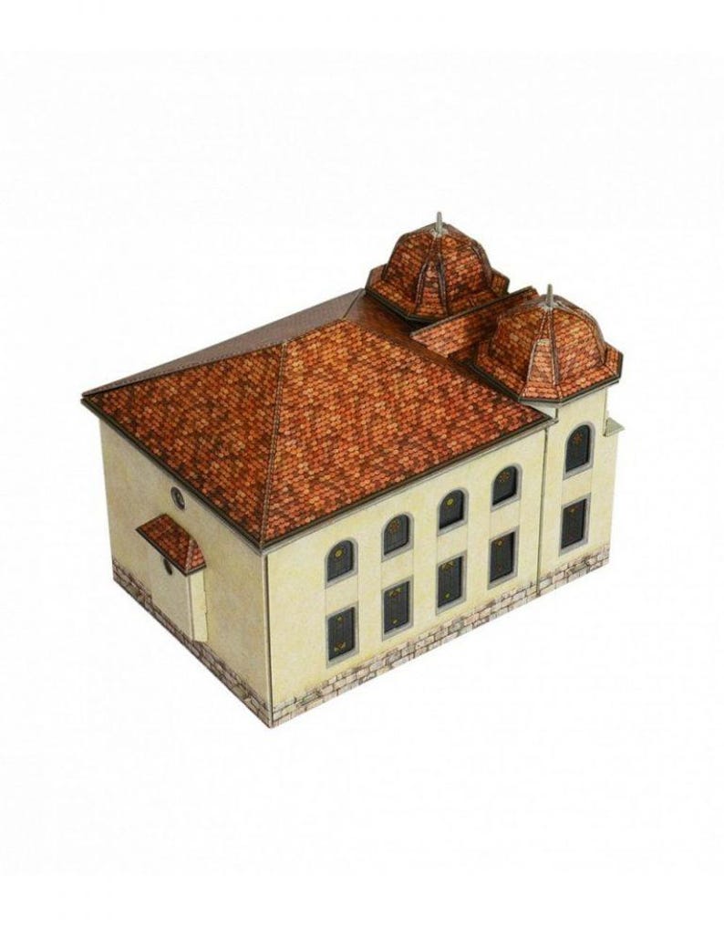 Synagogue Model Simple Cardboard Model Kit 6.7in, Delemont Synagogue, Jewish Architecture ...