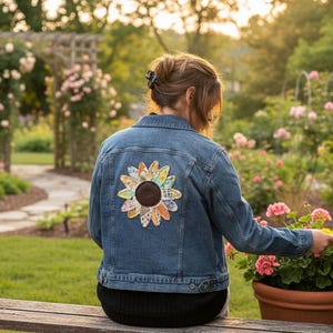 Sunflower Jean Jacket Women - Etsy