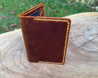 Leather Men&#39;s Card Holder - Personalised Leather Wallet for Men - Custom Engraved Father&#39;s Day - Birthday Gift for Him - Slim Men&#39;s Wallet