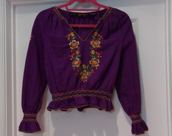purple peasant top