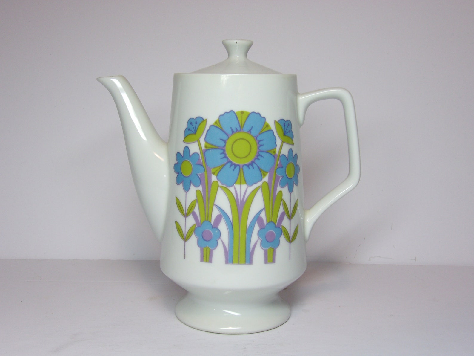 Vintage 1960's Flower Power Tea Pot/coffee Pot Etsy