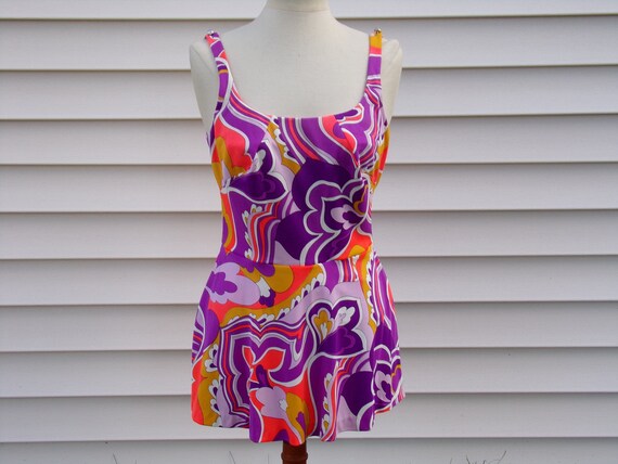 Vintage 1960's Catalina 1 Piece Skirted Swimsuit