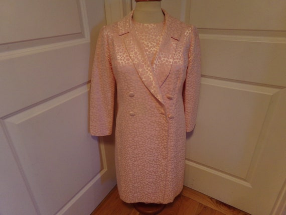 Vintage 1960's Pink Dress & Coat Set 2 Piece Set