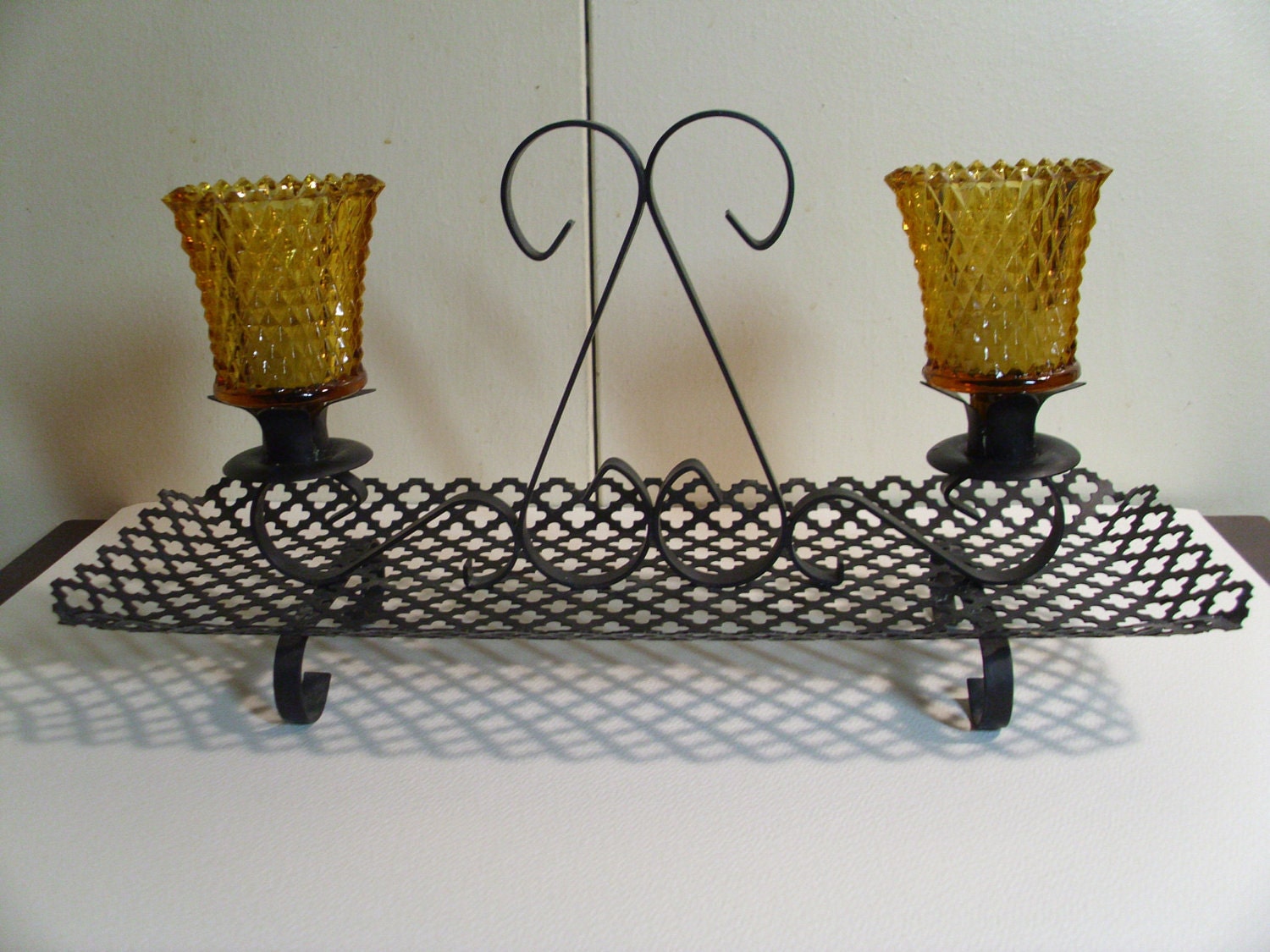 Vintage Black Metal Candle Holder Etsy