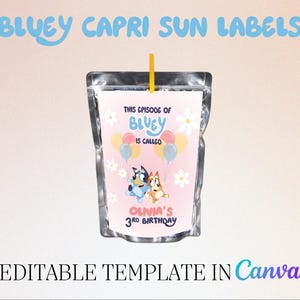 Bluey Capri Sun Labels (Digital)