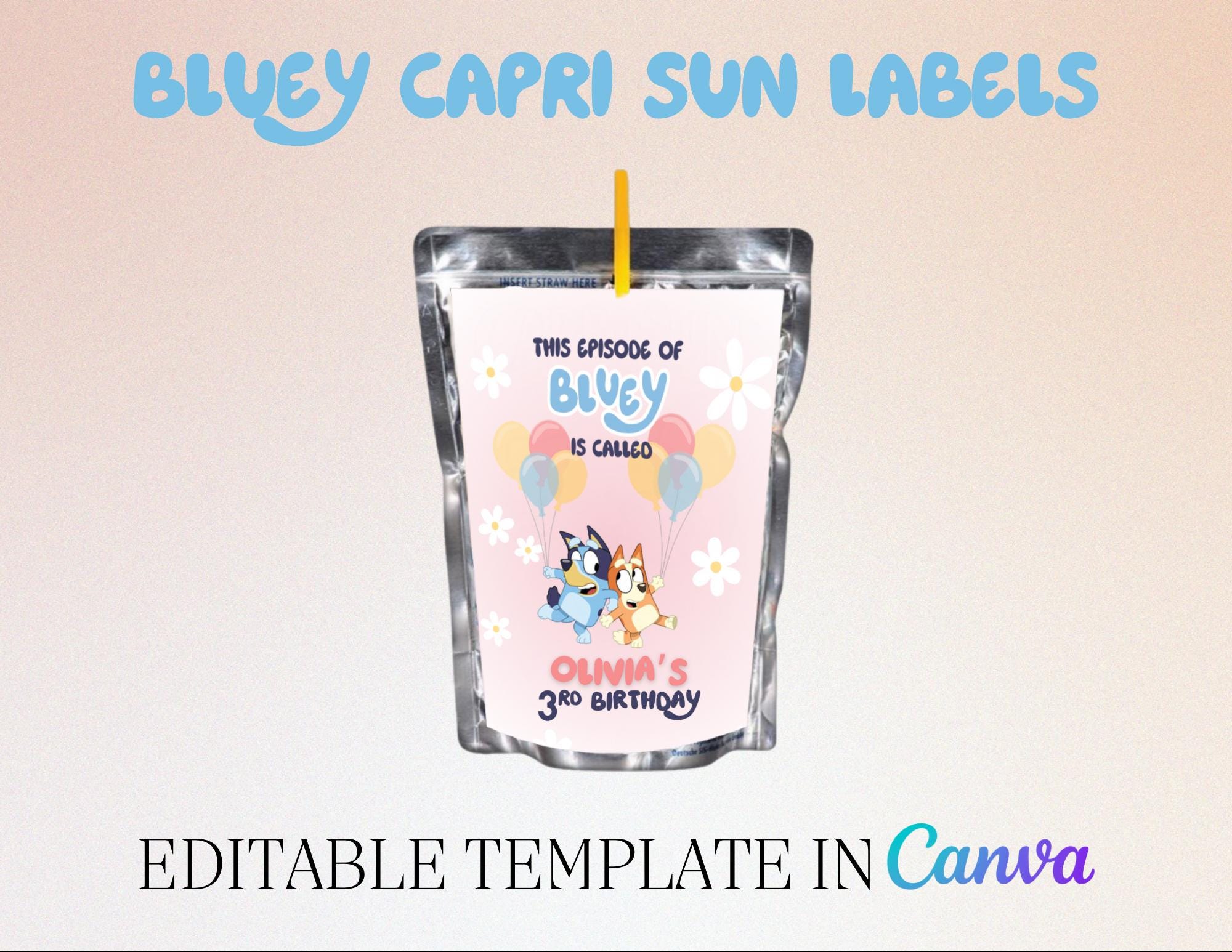 Bluey Capri Sun Labels (Digital)