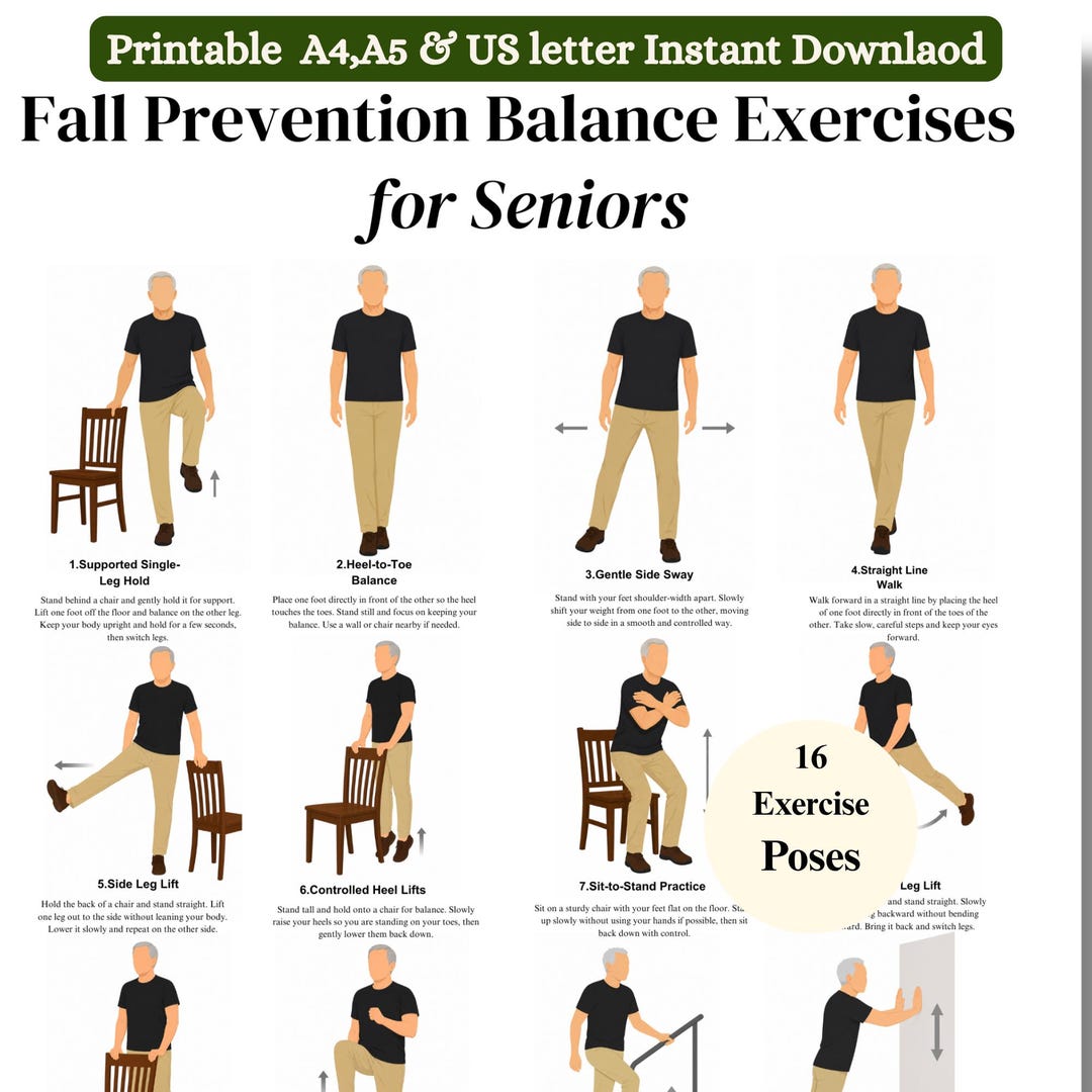 Fall Prevention Balance Exercises for Seniors | Chair Exercises PDF ...