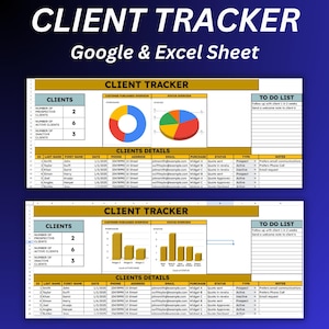 Client Tracker CRM Google Sheets and Excel Template | Client Management | Task and Sales Tracker