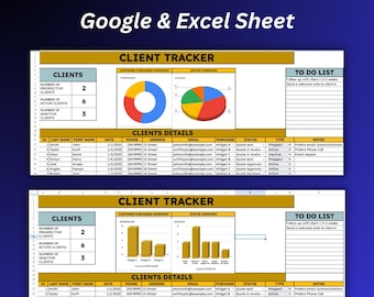 Client Tracker CRM Template: Google Sheets & Excel (Digital Download)