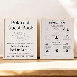 Polaroid Guest Book Sign | Instax Mini 12 Instructions | Photo Guest Book | Custom Polaroid Sign | Wedding Guest Book Printable PDF