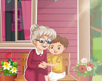 A Grandmother&#39;s Love: A Bond Beyond Time | Digital Illustration | Digital Artwork