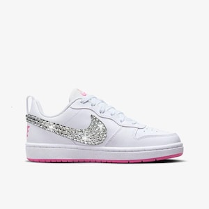 Nike Court Borough Low Women’s Sneakers – Custom Swarovski Crystal Bling Shoes – Sparkly Bridal and Luxury Streetwear Gift