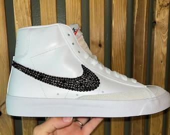 Nike Blazer 77 With Black Crystal Stones  Custom Bling Sneakers  Luxury  Handcrafted Sparkle Shoes - Etsy