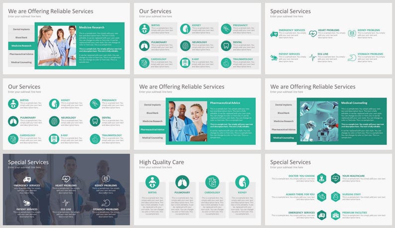 Slide Topic Health Custom Medical Powerpoint Template, Nursing Presentation Template ...