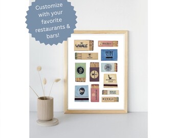Charleston Brewery Matchbox Art Print: Vintage-Inspired Design Featuring Local SC Craft Beer Favorites - CUSTOMIZABLE!