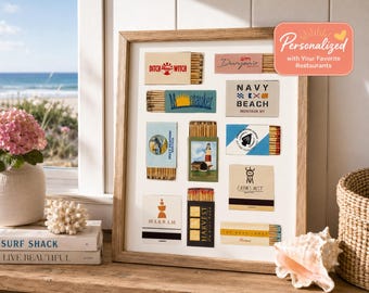 Hamptons Restaurant Matchbook Print- CUSTOMIZABLE! Montauk, East Hampton, Sag Harbor & Southampton, etc.