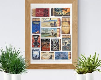 Classic Novels Matchbook Art Print: Literary Wall Decor (Digital Download)