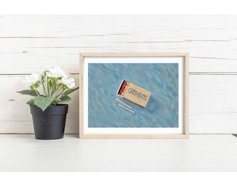 Custom Restaurant Matchbook Art Print – Personalized Illustration