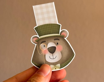 Magnetic bookmark "Sir Barnaby the Bear" – bookmark magnet, gift for bookworms, bookmark, gift idea for book lovers
