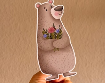 PinselMag “Basti the Bear” – magnetic bear for the bookshelf, bookish decor, shelf decoration
