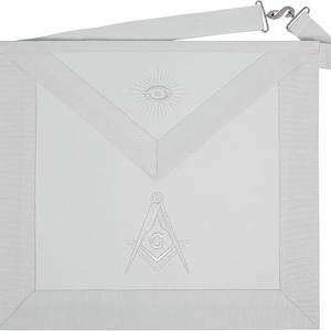 Master Mason Blue Lodge Apron - Machine Embroidered with Compass and Square