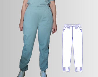 Pattern for women's knitted trousers of moderate volume, semi-fitted silhouette