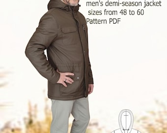Men's Parka Sewing Pattern – Multi-Size Hooded Jacket (PDF Pattern)