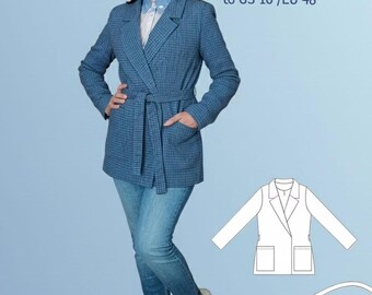 Belted Women's Jacket Pattern with Lining (PDF Pattern)