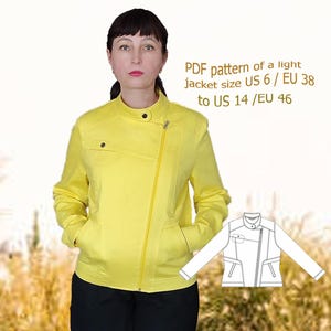 Biker Jacket Sewing Pattern: Women's Medium Size (PDF Pattern)