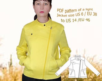 Biker Jacket Sewing Pattern: Women's Medium Size (PDF Pattern)